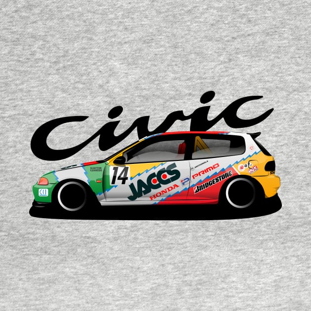 Honda Civic EG6 Jaccs 90s JTCC Race Car by micfle08